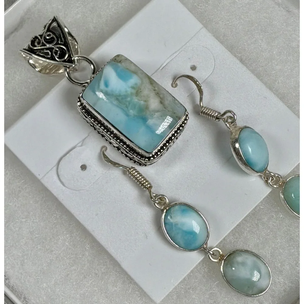 Larimar Pendant & Earring Gift Set — Limited‎ Edition